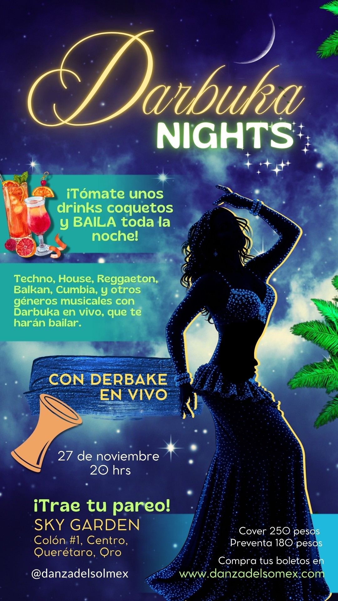 Flyer Darbuka Nights — 27 de noviembre en Sky Garden